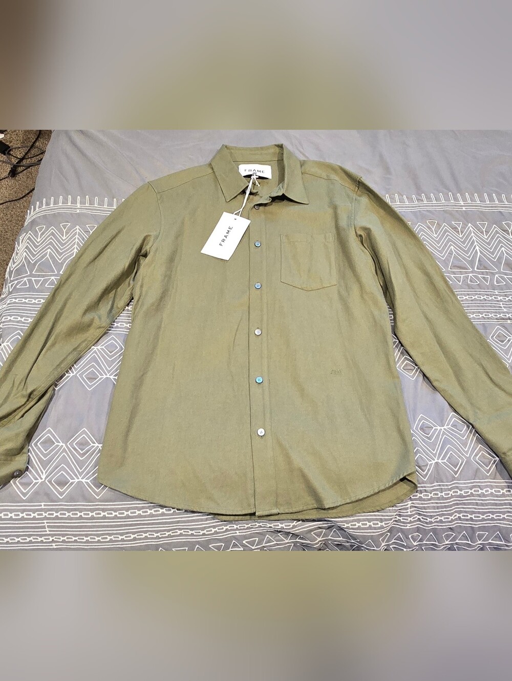 FRAME Men's Brushed Cotton Shirt Size Medium